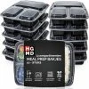 HGMD® Meal Prep Bakjes - 10 Stuks - 3 Compartimenten - Lunchbox - Diepvriesbakjes - Vershoudbakjes - Plastic Bakjes Met Deksel - Magnetron Bakjes Met Deksel - Meal Prep - Vershouddoos - 1L - BPA Vrij -BISSELL-Winkel 550x550 163