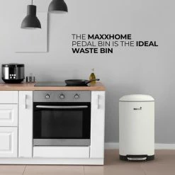 MaxxHome Pedaalemmer Retro - Prullenbak - 30L - Metaal - Mat - Geruisloos - 62cm - Wit 17 MaxxHome Pedaalemmer Retro - Prullenbak - 30L - Metaal - Mat - Geruisloos - 62cm - Wit -BISSELL-Winkel 550x550 17