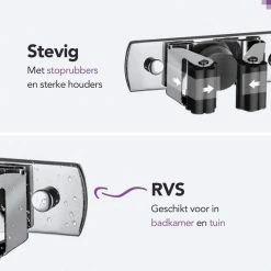 SODEAL Luxe Bezem Ophangsysteem - Bezemhouder - Opbergsysteem - Ophanghaken - Tuingereedschap - Gereedschap Opbergen - Zwart -BISSELL-Winkel 550x550 202