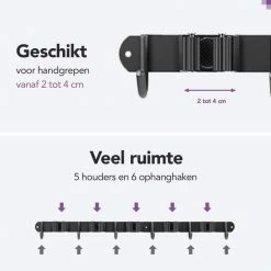 SODEAL Luxe Bezem Ophangsysteem - Bezemhouder - Opbergsysteem - Ophanghaken - Tuingereedschap - Gereedschap Opbergen - Zwart -BISSELL-Winkel 550x550 204