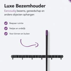 SODEAL Luxe Bezem Ophangsysteem - Bezemhouder - Opbergsysteem - Ophanghaken - Tuingereedschap - Gereedschap Opbergen - Zwart -BISSELL-Winkel 550x550 205
