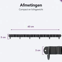 SODEAL Luxe Bezem Ophangsysteem - Bezemhouder - Opbergsysteem - Ophanghaken - Tuingereedschap - Gereedschap Opbergen - Zwart -BISSELL-Winkel 550x550 206