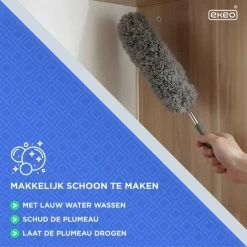 EKEO Telescopische Plumeau Met Telescoopsteel - 60 Tot 140 Cm - Uitschuifbaar - Wasbaar - Flexibel 360° Draaibaar - Microvezel Ragebol -BISSELL-Winkel 550x550 22
