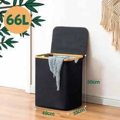 BrandtBergkamp Opvouwbare Wasmand Met Deksel – Wassorteerder – Wasmanden – Wasmand Bamboe – Zwart - 60Liter -BISSELL-Winkel 550x550 24