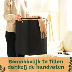 BrandtBergkamp Opvouwbare Wasmand Met Deksel – Wassorteerder – Wasmanden – Wasmand Bamboe – Zwart - 60Liter -BISSELL-Winkel 550x550 25