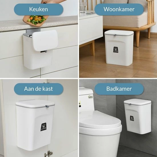 Mr. Green Mind 9L Prullenbak – Hangen Of Staan – Aanrecht Afvalbakje – GFT Afvalbak – Wit - Goed Sluitende Deksel - Geen Geur En Fruitvliegen - Afvalscheiding 10 Mr. Green Mind 9L Prullenbak – Hangen Of Staan – Aanrecht Afvalbakje – GFT Afvalbak – Wit - Goed Sluitende Deksel - Geen Geur En Fruitvliegen - Afvalscheiding - Afbeelding 8