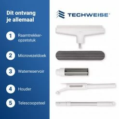 Techweise 4-in-1 Raamwisser Met Telescoopsteel En Spray-functie - 110cm - Ramenwasser - Ramenwisser -BISSELL-Winkel 550x550 449