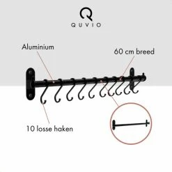 QUVIO Muurbeugel Met Haken Voor In De Keuken / Om Spatels, Soeplepels Of Messen Aan Te Hangen / Handdoekenrek / Ophangrek / Ophanghaken / Wandhaken - Zwart 13 QUVIO Muurbeugel Met Haken Voor In De Keuken / Om Spatels, Soeplepels Of Messen Aan Te Hangen / Handdoekenrek / Ophangrek / Ophanghaken / Wandhaken - Zwart -BISSELL-Winkel 550x550 478