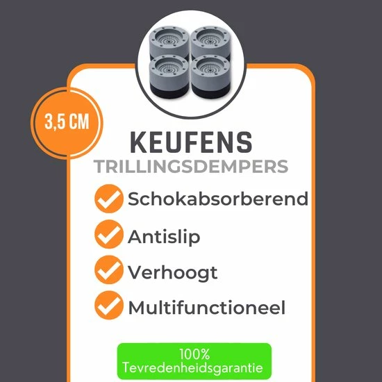 Keufens Trillingsdempers Wasmachine | 4 Stuks | 3,5 Cm | Wasmachine Verhoger | Geluidsdempers Droger | Schokdempers Wasmachine | Anti-slip | Anti Vibratie Pads | Multifunctioneel | Vibratiedempers 4 Keufens Trillingsdempers Wasmachine | 4 Stuks | 3,5 Cm | Wasmachine Verhoger | Geluidsdempers Droger | Schokdempers Wasmachine | Anti-slip | Anti Vibratie Pads | Multifunctioneel | Vibratiedempers - Afbeelding 2