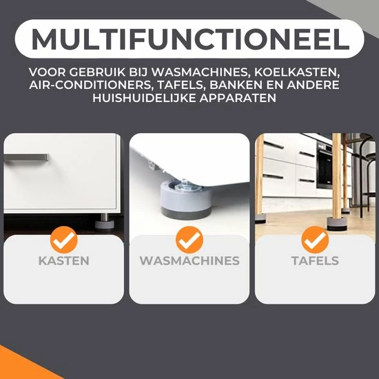 Keufens Trillingsdempers Wasmachine | 4 Stuks | 3,5 Cm | Wasmachine Verhoger | Geluidsdempers Droger | Schokdempers Wasmachine | Anti-slip | Anti Vibratie Pads | Multifunctioneel | Vibratiedempers 8 Keufens Trillingsdempers Wasmachine | 4 Stuks | 3,5 Cm | Wasmachine Verhoger | Geluidsdempers Droger | Schokdempers Wasmachine | Anti-slip | Anti Vibratie Pads | Multifunctioneel | Vibratiedempers - Afbeelding 6