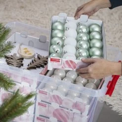 Sunware Q-line Kerstballen Opbergbox 62L - Trays Voor 116 Kerstballen - Transparant/rood -BISSELL-Winkel 550x550 512