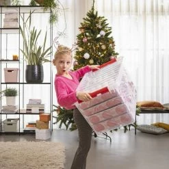 Sunware Q-line Kerstballen Opbergbox 62L - Trays Voor 116 Kerstballen - Transparant/rood -BISSELL-Winkel 550x550 514