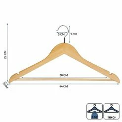 LifeGoods Kledinghangers - 30 Stuks - Broeklat - Hout - Lichtbruin -BISSELL-Winkel 550x550 548