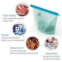 Merkloos Vershoudzakken Food Savers - Diepvrieszakken Vrieszakken Invrieszakken - Duurzaam Voedsel Bewaren - Siliconen - Herbruikbaar - Bewaarzakken - Lekvrij - BPA Vrij - Foodsavers - Fresh Bags - 3+1 Gratis -BISSELL-Winkel 550x550 595