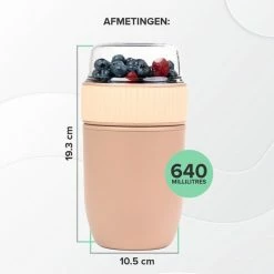 Coninx Yoghurtbeker To Go - Muesli Beker To Go - Lunchbeker - Mueslibeker 640ml (450ml+190ml) - Bruin -BISSELL-Winkel 550x550 601