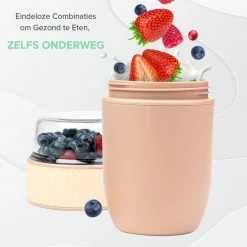 Coninx Yoghurtbeker To Go - Muesli Beker To Go - Lunchbeker - Mueslibeker 640ml (450ml+190ml) - Bruin -BISSELL-Winkel 550x550 608