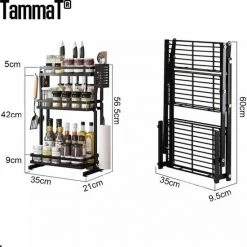 TammaT - Kruidenrek - Kruidenrek Staand - Inklapbare Keukenrek - 2-laags 35x21x38,5CM - Keuken Organizer - Aanrecht Organizer - Keuken Opslag - Roestvrij Staal - Opbergrek - Keuken Organizers - Roestvrij En Krasvrij -BISSELL-Winkel 550x550 620