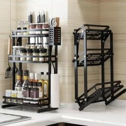 TammaT - Kruidenrek - Kruidenrek Staand - Inklapbare Keukenrek - 2-laags 35x21x38,5CM - Keuken Organizer - Aanrecht Organizer - Keuken Opslag - Roestvrij Staal - Opbergrek - Keuken Organizers - Roestvrij En Krasvrij -BISSELL-Winkel 550x550 621