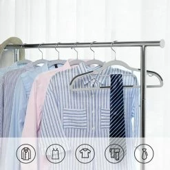 ACAZA Set Van 30 Stevige Kunststof Kledinghangers Met Antislip - Kleerhangers Met Draaibare Haak - Buigzaam - Grijs -BISSELL-Winkel 550x550 654