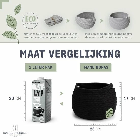 Sophie Nørdinn Mand Van Sophie Nordinn® - Opbergmand Boras (Zwart) - Mandjes Opbergen - Milieuvriendelijk Manden - Katoen 5 Sophie Nørdinn Mand Van Sophie Nordinn® - Opbergmand Boras (Zwart) - Mandjes Opbergen - Milieuvriendelijk Manden - Katoen - Afbeelding 3