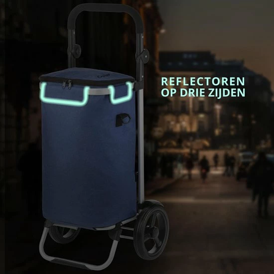 Shoppingcruiser ® ‘Allround’ Boodschappentrolley | Boodschappenwagen Met Koelvak | Afneembare Schoudertas | Waterafstotend | Blauw 8 Shoppingcruiser ® ‘Allround’ Boodschappentrolley | Boodschappenwagen Met Koelvak | Afneembare Schoudertas | Waterafstotend | Blauw - Afbeelding 6