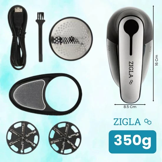 Zigla – Elektrische Pluizenverwijderaar - Ontpluizer – Oplaadbaar & Draadloos - Incl. 2 Extra Opzetstukken En Borstel 7 Zigla – Elektrische Pluizenverwijderaar - Ontpluizer – Oplaadbaar & Draadloos - Incl. 2 Extra Opzetstukken En Borstel - Afbeelding 5