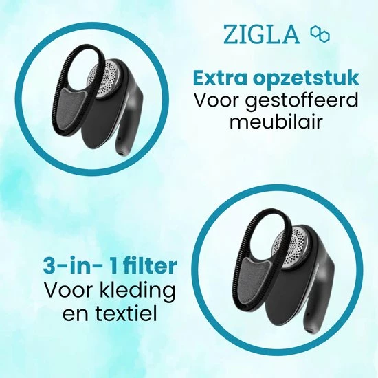 Zigla – Elektrische Pluizenverwijderaar - Ontpluizer – Oplaadbaar & Draadloos - Incl. 2 Extra Opzetstukken En Borstel 10 Zigla – Elektrische Pluizenverwijderaar - Ontpluizer – Oplaadbaar & Draadloos - Incl. 2 Extra Opzetstukken En Borstel - Afbeelding 8