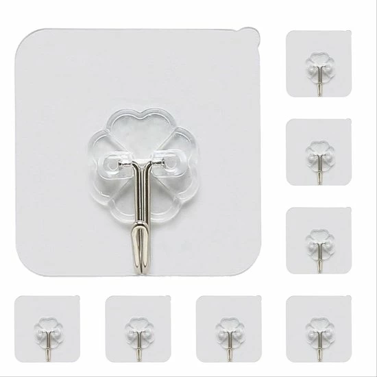 Livono Zelfklevende Ophanghaken- 8 Stuks Zelfklevende Transparant Haakjes - Haken - Badkamer Accessoires - Hanger - Handdoek Haakjes - Zelfklevend - Ophangsysteem - Keuken - Haakjes Ophang 3 Livono Zelfklevende Ophanghaken- 8 Stuks Zelfklevende Transparant Haakjes - Haken - Badkamer Accessoires - Hanger - Handdoek Haakjes - Zelfklevend - Ophangsysteem - Keuken - Haakjes Ophang