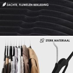 Acaza 100 Anti-slip Kleerhangers - Ultra-dun En Ruimtebesparende Kledinghangers - Zwart -BISSELL-Winkel 550x550 815