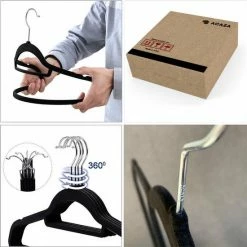 Acaza 100 Anti-slip Kleerhangers - Ultra-dun En Ruimtebesparende Kledinghangers - Zwart -BISSELL-Winkel 550x550 819