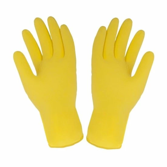 Multy Luxe Huishoudhandschoenen Maat L - Natuurlatex Met Kantoenen Vlokvoering - Anti Slip - Rubberen Handschoenen - Waterdicht - Natuurlijk Latex - Maat L 5 Multy Luxe Huishoudhandschoenen Maat L - Natuurlatex Met Kantoenen Vlokvoering - Anti Slip - Rubberen Handschoenen - Waterdicht - Natuurlijk Latex - Maat L - Afbeelding 3