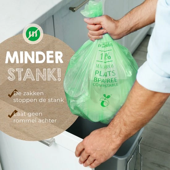 Mr. Green Mind Biozakken 40/45 Liter 60 Stuks Biologisch Afbreekbare Afvalzakken – 55 X 76 Cm - 100% Composteerbare Vuilniszakken - Incl. Dispenser - Gft Afvalzakken 5 Mr. Green Mind Biozakken 40/45 Liter 60 Stuks Biologisch Afbreekbare Afvalzakken – 55 X 76 Cm - 100% Composteerbare Vuilniszakken - Incl. Dispenser - Gft Afvalzakken - Afbeelding 3