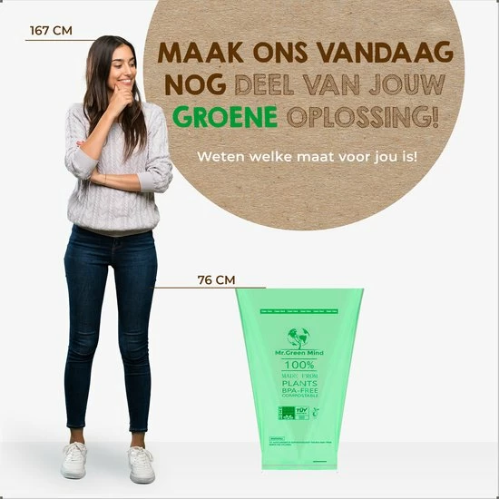 Mr. Green Mind Biozakken 40/45 Liter 60 Stuks Biologisch Afbreekbare Afvalzakken – 55 X 76 Cm - 100% Composteerbare Vuilniszakken - Incl. Dispenser - Gft Afvalzakken 12 Mr. Green Mind Biozakken 40/45 Liter 60 Stuks Biologisch Afbreekbare Afvalzakken – 55 X 76 Cm - 100% Composteerbare Vuilniszakken - Incl. Dispenser - Gft Afvalzakken - Afbeelding 10