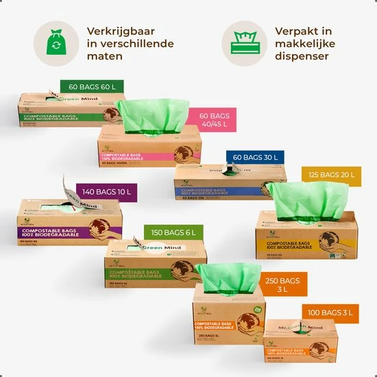 Mr. Green Mind Biozakken 40/45 Liter 60 Stuks Biologisch Afbreekbare Afvalzakken – 55 X 76 Cm - 100% Composteerbare Vuilniszakken - Incl. Dispenser - Gft Afvalzakken 15 Mr. Green Mind Biozakken 40/45 Liter 60 Stuks Biologisch Afbreekbare Afvalzakken – 55 X 76 Cm - 100% Composteerbare Vuilniszakken - Incl. Dispenser - Gft Afvalzakken - Afbeelding 13
