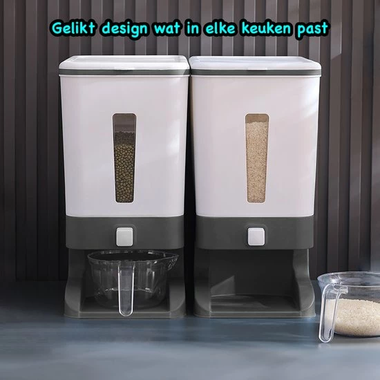 ProSolve Rijst Dispenser - Bewaarpotten - Keuken Opslag - Dispenser Cornflakes, Granen, Snoep, Noten, Voedsel - Keuken Gadgets - Opbergdoos Met Deksel - Voorraadpotten - Opbergpotten - Rijst Bewaren - Black Friday 2022 Deals - Rijst Opbergdoos 10 Kg Opslag 9 ProSolve Rijst Dispenser - Bewaarpotten - Keuken Opslag - Dispenser Cornflakes, Granen, Snoep, Noten, Voedsel - Keuken Gadgets - Opbergdoos Met Deksel - Voorraadpotten - Opbergpotten - Rijst Bewaren - Black Friday 2022 Deals - Rijst Opbergdoos 10 Kg Opslag - Afbeelding 7