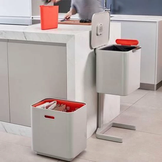 Joseph Joseph Intelligent Waste Prullenbak Totem 2.0 Recycler - 60 L - Stone Wit 10 Joseph Joseph Intelligent Waste Prullenbak Totem 2.0 Recycler - 60 L - Stone Wit - Afbeelding 8