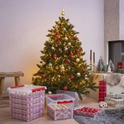 Sunware Q-line Kerstballen Opbergbox 26L - Trays Voor 75 Kerstballen - Transparant/rood -BISSELL-Winkel 550x550 950