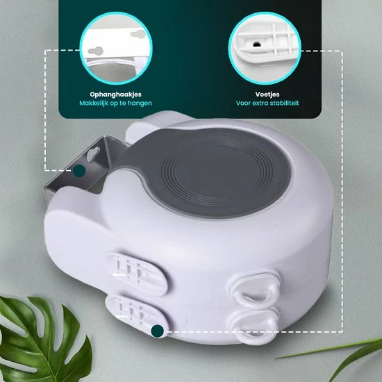 HMERCH Waslijn Uittrekbaar - 26 Meter Drooglengte - 2x Waslijndraad Voor Binnen & Buiten - Wasdraad - Roldrooglijn - Alternatief Voor Wasrek / Droogrek / Wanddroogrek - Drooglijn Oprolbaar 9 HMERCH Waslijn Uittrekbaar - 26 Meter Drooglengte - 2x Waslijndraad Voor Binnen & Buiten - Wasdraad - Roldrooglijn - Alternatief Voor Wasrek / Droogrek / Wanddroogrek - Drooglijn Oprolbaar - Afbeelding 7