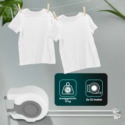 HMERCH Waslijn Uittrekbaar - 26 Meter Drooglengte - 2x Waslijndraad Voor Binnen & Buiten - Wasdraad - Roldrooglijn - Alternatief Voor Wasrek / Droogrek / Wanddroogrek - Drooglijn Oprolbaar 23 HMERCH Waslijn Uittrekbaar - 26 Meter Drooglengte - 2x Waslijndraad Voor Binnen & Buiten - Wasdraad - Roldrooglijn - Alternatief Voor Wasrek / Droogrek / Wanddroogrek - Drooglijn Oprolbaar -BISSELL-Winkel 550x550 971