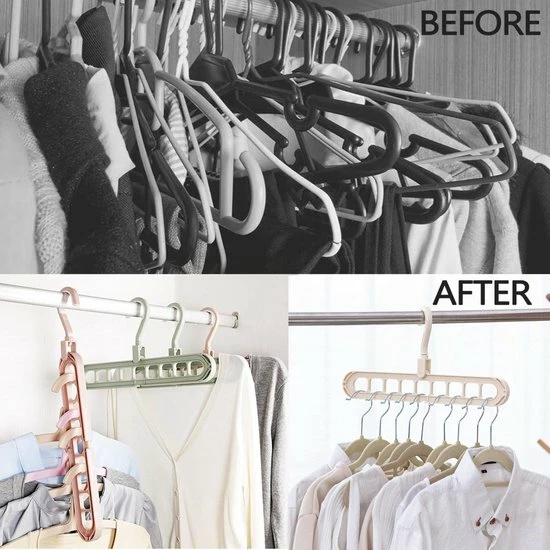AIA 9 In 1 Magic Kledinghanger (5 Stuks) Space Saving - Kledingkast Organizer - Antislip Klerenhanger -Kledingkast Organizer - Ruimtebesparend Kledingrek 7 AIA 9 In 1 Magic Kledinghanger (5 Stuks) Space Saving - Kledingkast Organizer - Antislip Klerenhanger -Kledingkast Organizer - Ruimtebesparend Kledingrek - Afbeelding 5