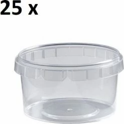 Alliance Plast 25 X Plastic Bakjes Rond ø95mm 280 Ml | Transparant Met Deksel