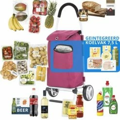 ShoppingCruiser® ‘Foldable’ Boodschappentrolley | Opvouwbare Boodschappenwagen |Afneembare Boodschappentas | Koelvak | Fuchsia -BISSELL-Winkel 550x554 13