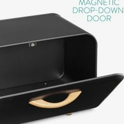 Navaris Metalen Broodtrommel Met Klapdeksel - Vershouddoos Voor Brood - 35 X 24 X 23 Cm - Van Ijzer Met Houten Details In Zwart 10 Navaris Metalen Broodtrommel Met Klapdeksel - Vershouddoos Voor Brood - 35 X 24 X 23 Cm - Van Ijzer Met Houten Details In Zwart -BISSELL-Winkel 550x556 1