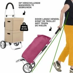ShoppingCruiser® ‘Foldable’ Boodschappentrolley | Opvouwbare Boodschappenwagen |Afneembare Boodschappentas | Koelvak | Fuchsia -BISSELL-Winkel 550x556 14