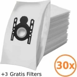 Europefans 30x Bosch G-ALL 3D Stofzuigerzakken Synthetische Stofzakken - Pro Silence Prosilence - Move On Moveon - GL30 - GL 30 - Free E - Ingenius - Logo - Siemens VZ41FGALL - Siemens Synchropower