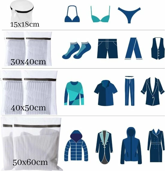 VAIVE Waszak Set Van 7 - Waszakje Lingerie - Waszakken Voor Wasgoed 5 VAIVE Waszak Set Van 7 - Waszakje Lingerie - Waszakken Voor Wasgoed - Afbeelding 3