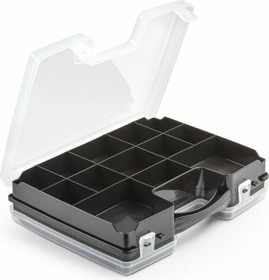 Forte Plastics Opbergkoffertje/opbergdoos/sorteerbox 22-vaks Kunststof Zwart 28 X 21 X 6 Cm - Sorteerdoos Kleine Spulletjes 4 Forte Plastics Opbergkoffertje/opbergdoos/sorteerbox 22-vaks Kunststof Zwart 28 X 21 X 6 Cm - Sorteerdoos Kleine Spulletjes - Afbeelding 2