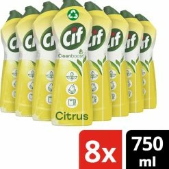 Cif CleanBoost Cream Citroen Schuurmiddel - 8 X 750 Ml - Voordeelverpakking -BISSELL-Winkel 550x575 10
