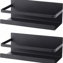 Faseras 2x Magnetische Kruidenrek Voor Koelkast - Koelkast Rek - Keukenorganizer - Keukenrek - Zwart