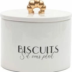 Riviera Maison Voorraad Pot Deksel - Le Patisserie Storage Jar - Wit - Maat M